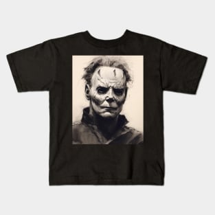 Michael Myers Portrait Kids T-Shirt